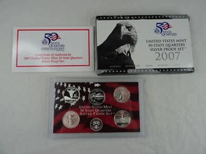 2007-S Silver Quarter Proof Set 5 Coins OGP & COA 90% US Mint Statehood - Picture 1 of 5