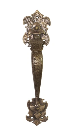 Arts & Crafts Bronze 12.375 in. Door Pull with Thumb Latch Cover