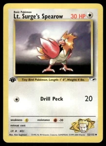 Pokemon Tcg WOTC NM Lt. Surge's Spearow [1st Edition] #52 Gym Heroes - Picture 1 of 2
