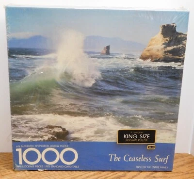 New Sealed The Ceaseless Surf 1000 Pc King Size Jigsaw Puzzle Springbok PZL5921 - Image 1 of 4