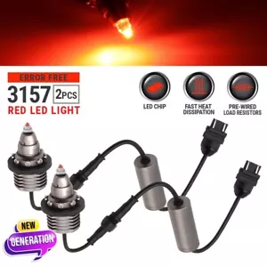SYNETICUSA 3157 Red Brake Light Tail Stop Parking Bulbs LED CANBUS Error Free - Bild 1 von 9