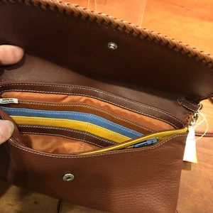 NWT mywalit Crossbody Wallet Soft Leather Organizer Clutch Sienna Brown Purse - Picture 1 of 20