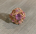 Vintage 14K Yellow Gold Amethyst Ring Size 4.75