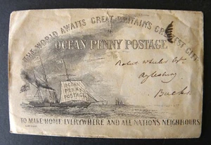 Rare 1851  Gilpin's "Ocean Penny Postage" Envelope. - Picture 1 of 15