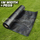 1M WIDE GROUNDMASTER?  HEAVY DUTY WEED CONTROL FABRIC COVER MEMBRANE + PEGS