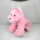 Build A Bear Fuzzy Pink Terrier Dog 14" Plush With Rhinestone Bling Collar BABW