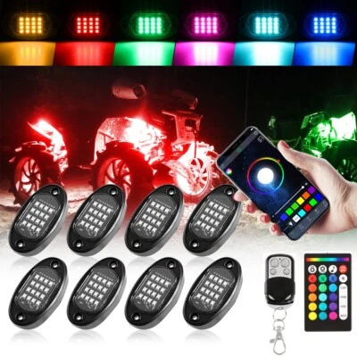 8 cápsulas luces de roca LED RGB para Polaris Ranger RZR Sportsman 400 500 550 800 850 Foto 1 de 4