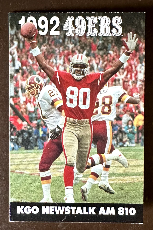 Calendario de bolsillo de la NFL de los 49ers de San Francisco 1992 - Jerry Rice Foto 1 de 1