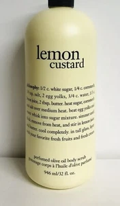 PHILOSOPHY Lemon Custard parfümiertes Olivenöl Körperpeeling 32 fl. Oz. mit Pumpe - Bild 1 von 2