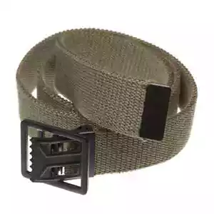 Military Grade Web Belt with Black Open Face Buckle-OLIVE DRAB- 50" - Picture 1 of 2