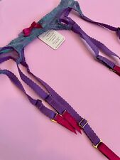 BNWT Agent Provocateur Purple & Green lace suspender belt garter Ariel 3 M