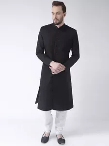 Stoffzonen Herren schwarz neuester Stil Trend Sherwani für Hochzeit Party - Bild 1 von 5