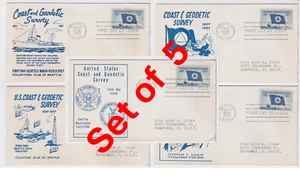 TurtlesTradingPost - Coast & Geodetic Survey #1088- 1957- 5 Seattle Club FDCs - Picture 1 of 5