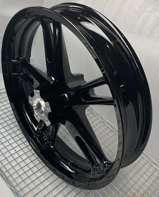 Harley FRONT Tri glide FREEWHEELER GLOSS BLACK MAG OEM HD 2014-24 Wheel EXCHANGE - Image 1 of 4