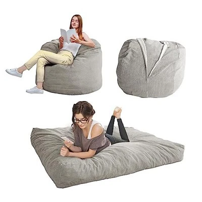  Гигантский Bean сумка стул кровать для взрослых, трансформируемый Beanbag складывается от ленивый  - Изображение 1 из 4