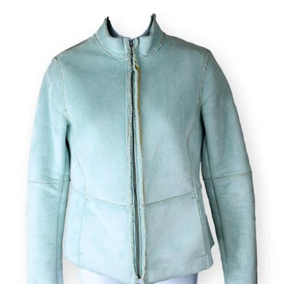 Sigrid Olsen Womens Jacket Coat Blue Faux suede Gretas Garden Seabird XS - Image 1 of 4