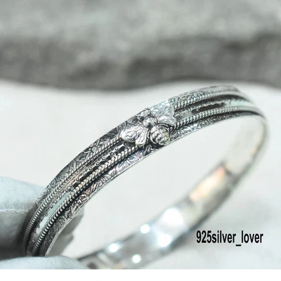 Honey Bee Bangle 925 Sterling Silver Bangles Anniversary Women Bracelet RR18 - Image 1 of 4