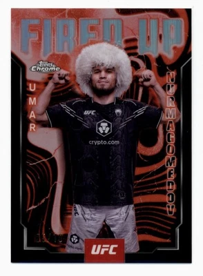 2025 Topps Chrome UFC Fired Up Black Refractors #FUP16 Umar Nurmagomedov 5/10 - Image 1 of 2