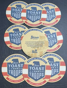 Menge 10 Patriotische Bierdeckel Shiner Texas Bier Toast auf unsere Truppen 4 Zoll 2016 - Bild 1 von 3