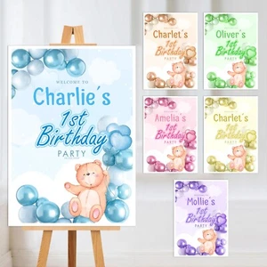 PERSONALISED BIRTHDAY PARTY WELCOME SIGN POSTER FOAM BOARD PRINT - Picture 1 of 7