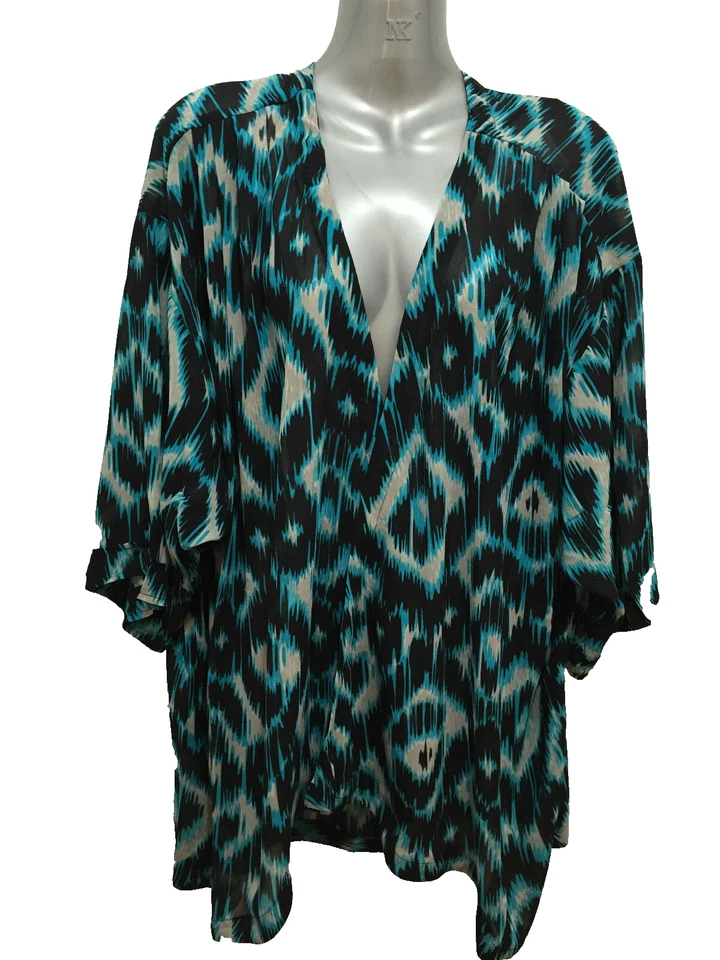 BNWT Womens Sz 24 Moda Brand Pretty Tribal Print Floaty Polyester Kimono RRP $40 - Image 1 of 1
