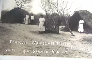 Orig 1910 MEXICAN WOMEN HUT REAL PHOTO RIO GRANDE TEXAS VTG JOHN PETER ESKILDSEN - Picture 1 of 6