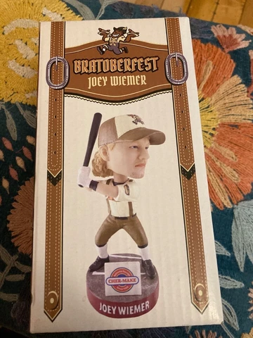 NIB 2022 JOEY WIEMER WISCONSIN TIMBER RATTLERS BRATOBERFEST BOBBLEHEAD SGA 9/9 Cover