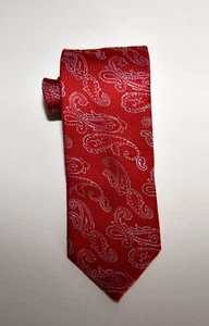 CANALI 1934 Luxury Paisley Print 100% Silk Red Necktie - Made in Italy - Picture 1 of 7