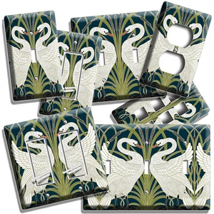 BEAUTIFUL LOVE SWANS LIGHT SWITCH OUTLET WALL PLATE RETRO NOUVEAU ART ROOM DECOR - Picture 1 of 34