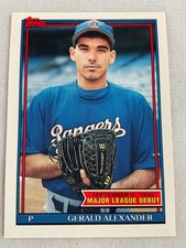 1990 Topps Major League Debut Card #004-Gerald Alexander, Texas Rangers
