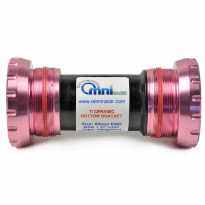 OMNI Racer WORLDS LIGHTEST Ti Ceramic Bottom Bracket Fits: SRAM GXP: 74g: PINK - Image 1 of 4