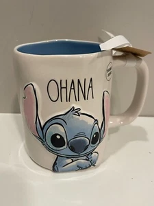 Tazza caffè double face Rae Dunn Disney STITCH OHANA 3D nuova con etichetta - Foto 1 di 4