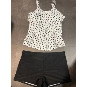 Schwarz-weiß gepunktete zweiteilige Bademode Gr. 26 W A-77 - Bild 1 von 6