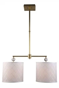 Bronze 2 Shades Light Farmhouse Pool Table Chandelier Kitchen Island Lighting - Picture 1 of 2