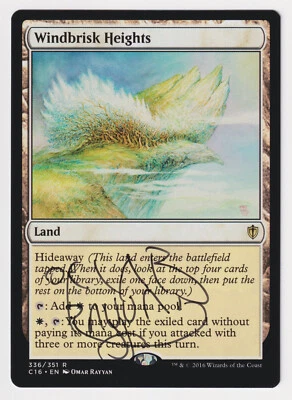 Signed Windbrisk Heights LP Commander 2016 Artist Omar Rayyan MTG Magic Hideaway - Image 1 of 2