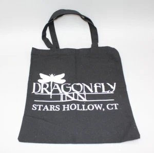 Gilmore Girls Dragonfly Inn Black White Tote Bag NWOT Stars Hollow Rory Lorelai - Picture 1 of 6