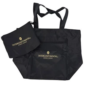 Intercontinental Hong Kong Promotional Black Zippered Tote Bag w/ Case Cover - Picture 1 of 2