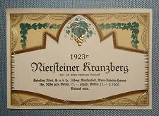 Old Wine Label Musteretikett Label 23er Niersteiner Kranzberg Illert