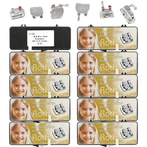 10 Set Orthodontic Brackets Mini Roth 022 345HK With 1st Molar Tubes 6-6 Braces - Picture 1 of 11
