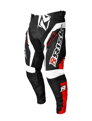 Risk Racing Ventilate V2 34 waist motocross Pants Black White Enduro RACE GEAR