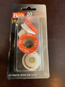 PLUG FUSES 20amp Type SL - tamper proof base - 3-pack - NEW Do It Best 521046 - Picture 1 of 6