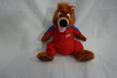 Nanco Vintage NASCAR Race Brown Bear Mascot 8" Plush Stuffed Animal Toy 1997 Cover