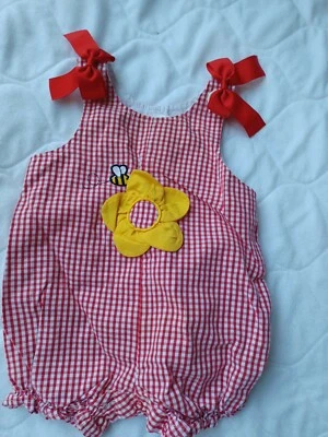 De Colección CLASS CLUB BABY Conjunto Niñas Talla 6 Mos Rojo Amarillo Flor Abeja Miel Foto 1 de 4
