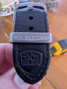MH BERTUCCI Leather Black Watch Band DX3 Design - Picture 1 of 7