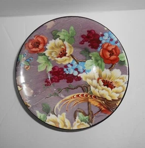 Vintage CROWN DUCAL Ware, England - Small, 4" Round Saucer - Floral with Bird - Picture 1 of 5
