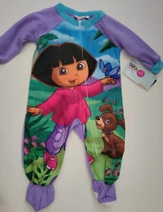 Kleinkind Mädchen Marke Nickelodeon lila & blau Borte 1 Stück Pyjama Füße Größe 12M - Bild 1 von 4