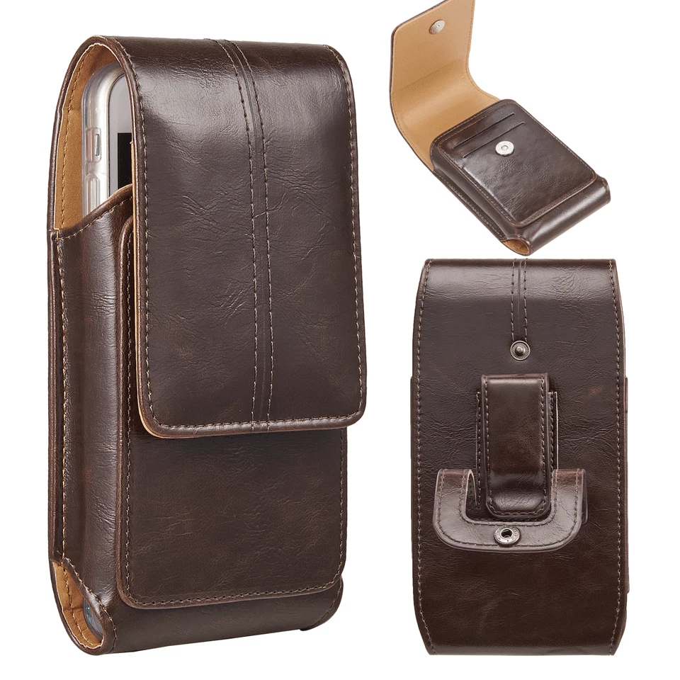 Phone Belt Pouch Case Vertical Clip Flip Holster for iPhone X 7 8 6s Plus XS MAX - Image 1 of 4