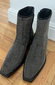 H&M Men’s Rhinestone Boots Size 8.5  Worn Once Sold Out 2024 Holiday Collection - Picture 1 of 7