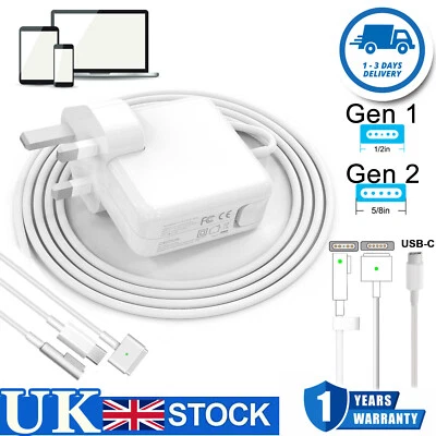 Mac Book Air/Pro Charger 45W 60W 85W T/L Tip Adapters, 30W 61W 87W 96W Type-C UK - Image 1 of 4