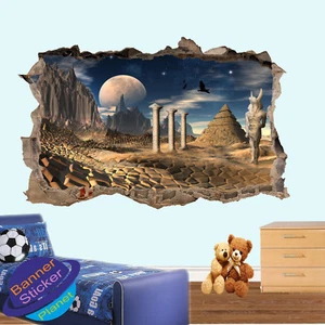 ANCIENT CITY EGYPT RUINS PHARAOH WALL STICKER 3D ART POSTER MURAL ROOM DECAL XX3 - Picture 1 of 3